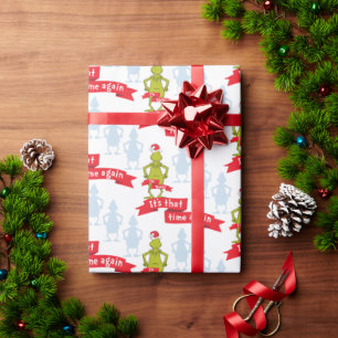 The Grinch   It's that Time Again Pattern Wrapping Paper