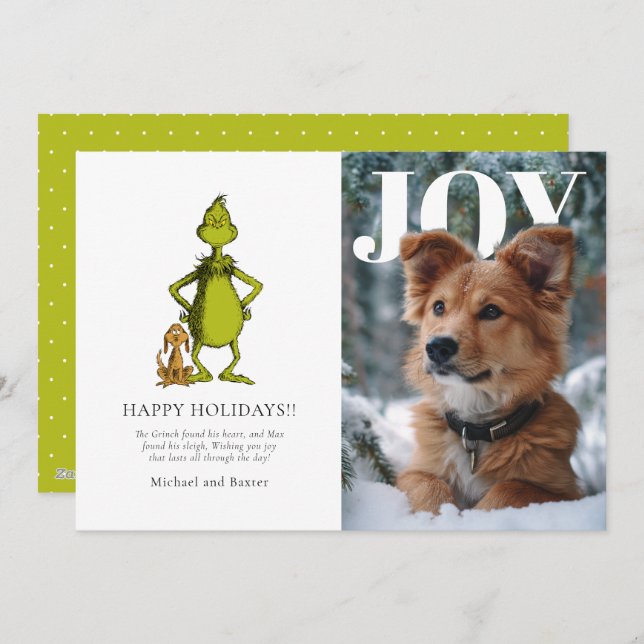 The Grinch & Max Personalized Photo Holiday Card (Front/Back)