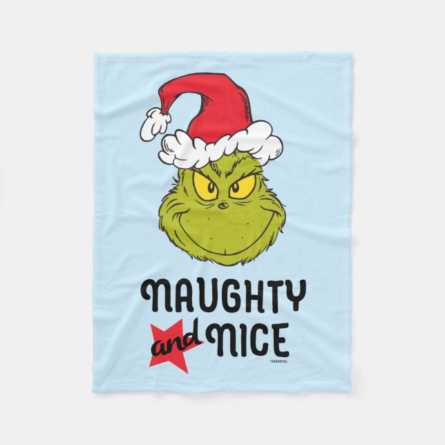 The Grinch | Naughty and Nice Fleece Blanket (Front)