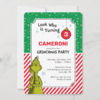 The Grinch Red and Green Snowflake 3rd Birthday