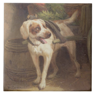The Grocer's Dog (oil on panel) Ceramic Tile
