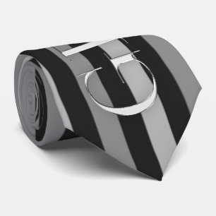 the Groom Black and Silver Pinstripes Wedding Tie