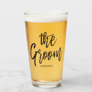 The Groom   Black Script Style Glass
