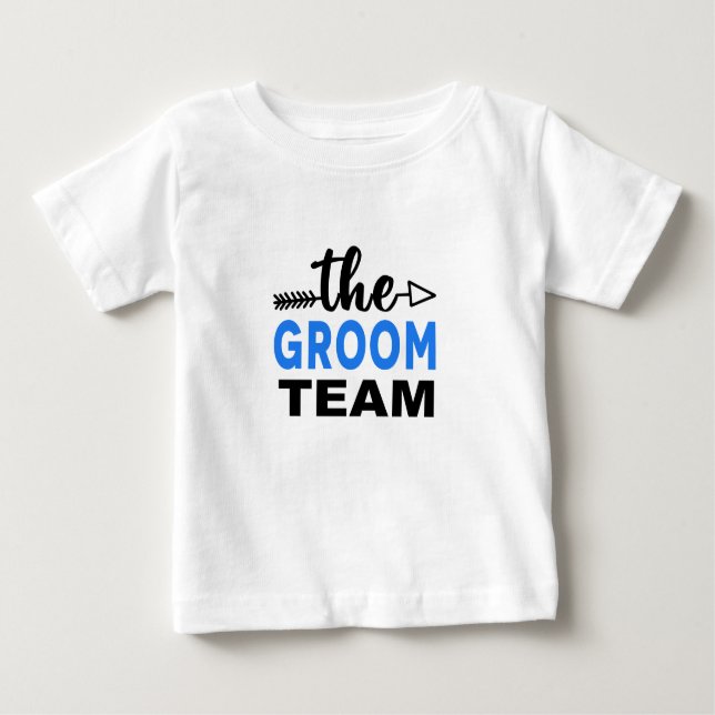 The Groom Crew Blue Baby T-Shirt (Front)