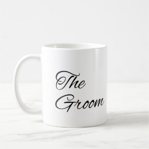 The Groom Elegant Black Script Writing Wedding Cof Coffee Mug
