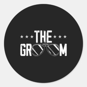 The Groom Fiancee Stag Night Wedding Bachelor Part Classic Round Sticker