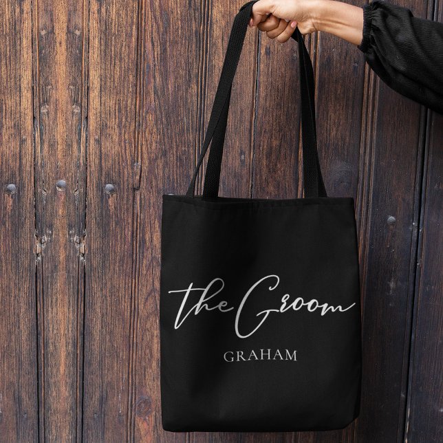 The Groom Personalised Chic Minimalist Wedding Tote Bag (Creator Uploaded)