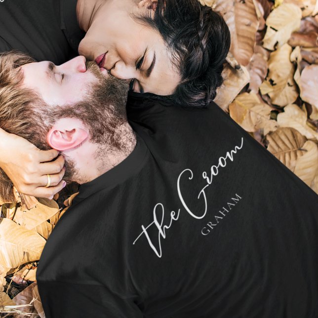 The Groom Personalised Chic Modern Bachelor Party T-Shirt (Creator Uploaded)