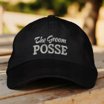 The Groom Posse Modern Simple Typography Wedding Embroidered Hat<br><div class="desc">The Groom Posse simple typography.</div>