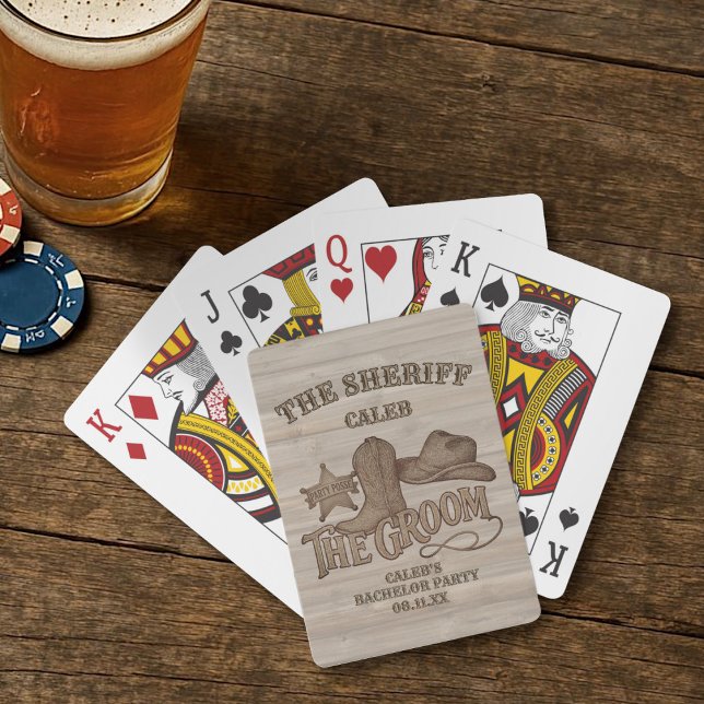 The Groom Sheriff Rustic Cowboy Bachelor Party Playing Cards (Creator Uploaded)
