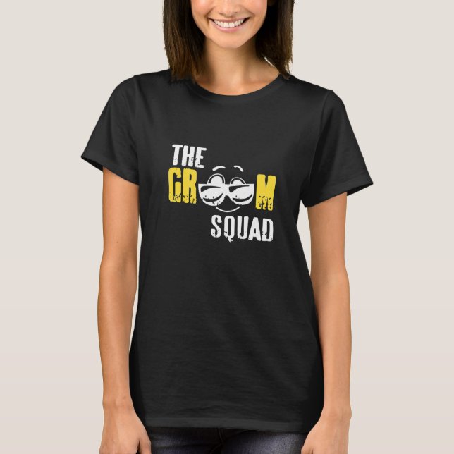 The Groom Squad Retro Funny Bachelor Party T-Shirt (Front)