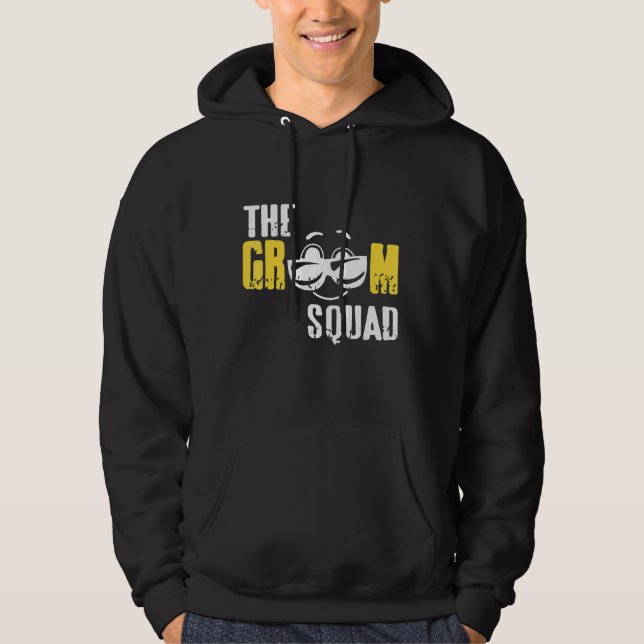The Groom Squad Retro Funny Bachelor Party T-Shirt Hoodie (Front)