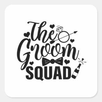 The Groom Squad Square Sticker