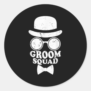 The Groom Squad Wedding Groomsmen Wedding And Bach Classic Round Sticker
