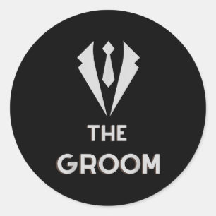 The Groom Squat Bachelor Supplies Party Wedding Classic Round Sticker