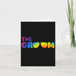 The Groom Tie Dye Cool Shades Funny Bachelor Party Card