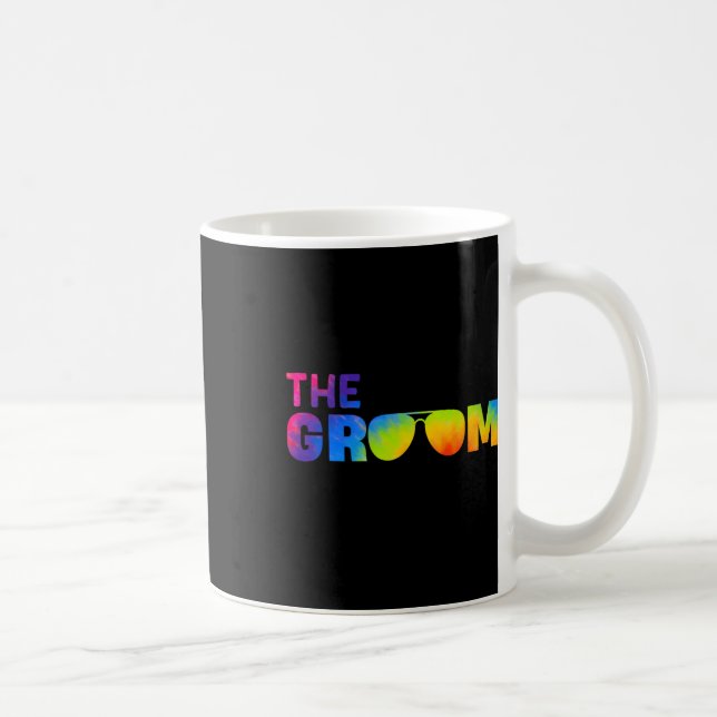 The Groom Tie Dye Cool Shades Funny Bachelor Party Coffee Mug (Right)