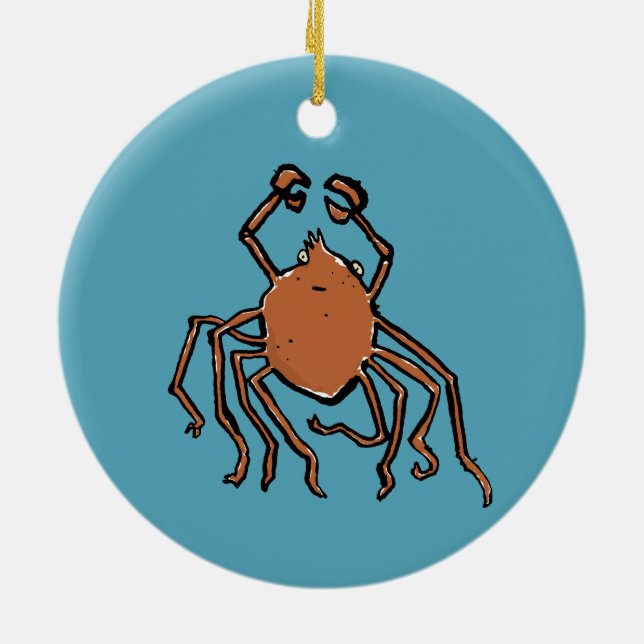 the groovy sea spider ceramic ornament (Back)