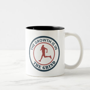 The Growth Is In The Grind Running Two-Tone Coffee Mug