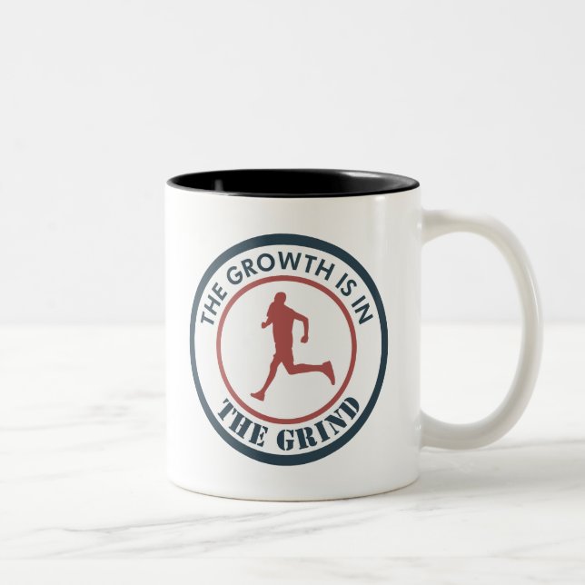 The Growth Is In The Grind Running Two-Tone Coffee Mug (Right)