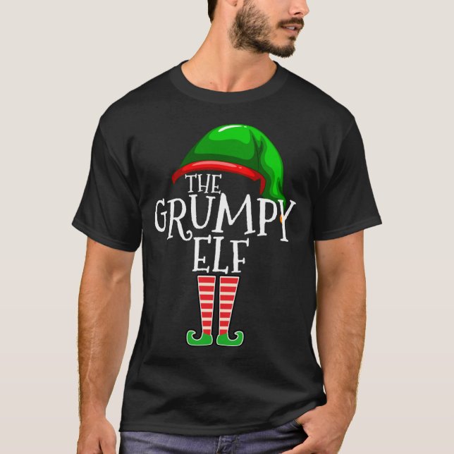 The Grumpy Elf Family Matching Christmas Gift Funn T-Shirt (Front)