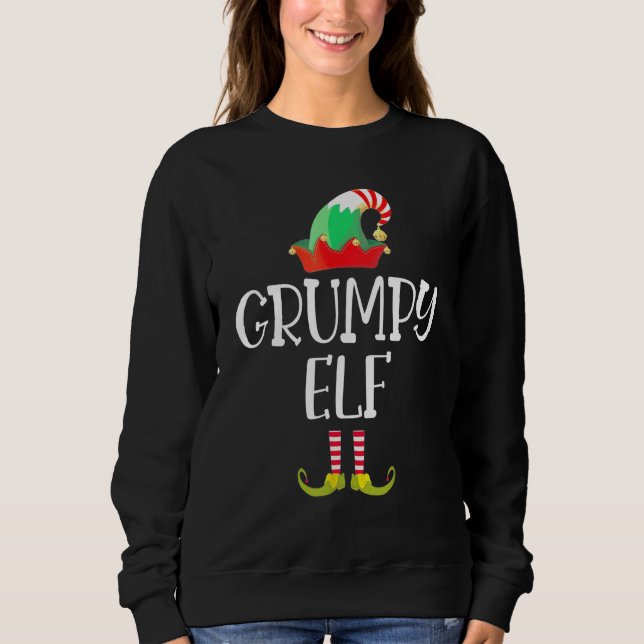 The Grumpy Elf Matching Family Group Christmas Par Sweatshirt (Front)