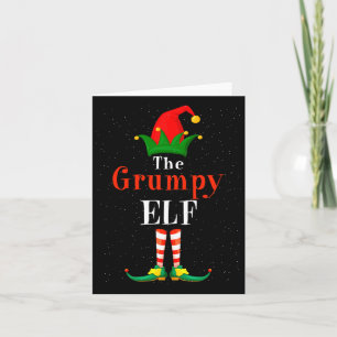 The Grumpy Elf Pyjama Christmas Family Matching Gr Card