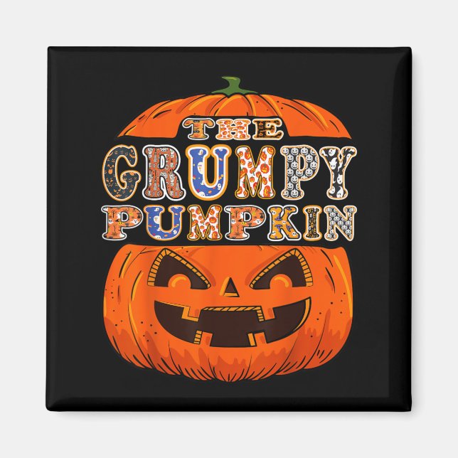 The Grumpy Pumpkin Halloween Funny Costume Magnet (Front)