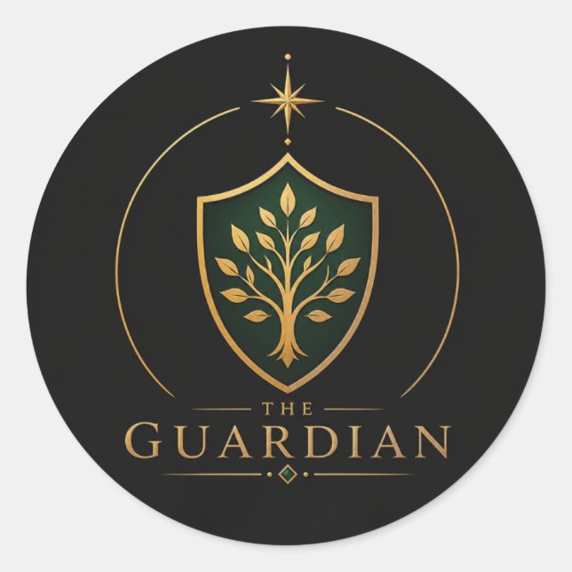 The Guardian Taurus Archetype Round Sticker (Front)