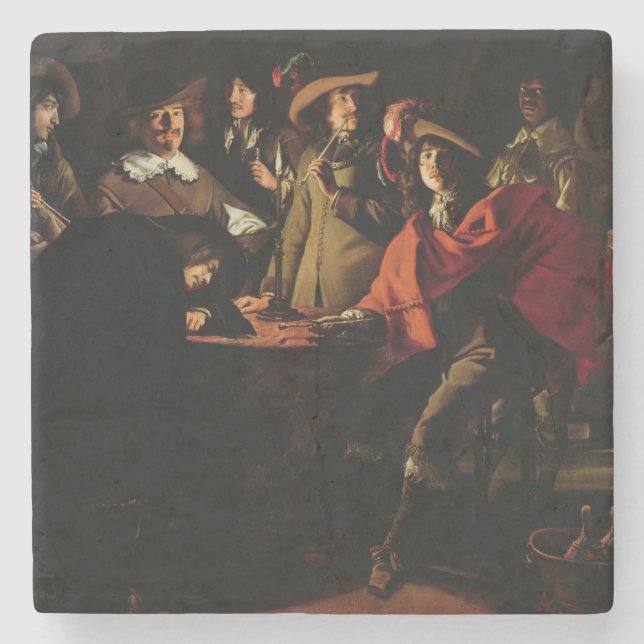 The Guards Smoking, 1643 Stone Coaster (Front)