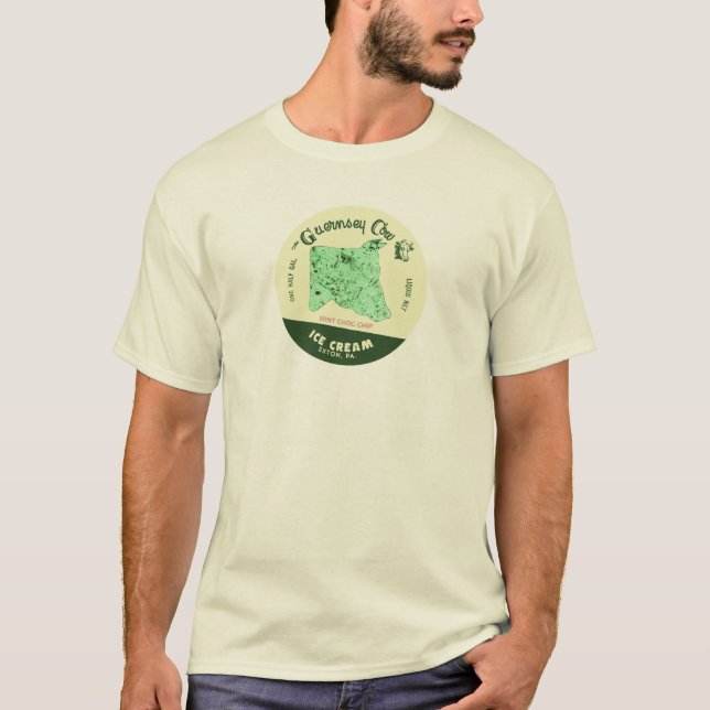 The Guernsey Cow Ice Cream Tshirt: Mint Choc Chip T-Shirt (Front)