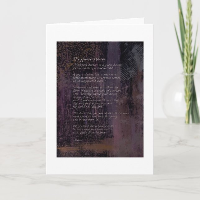 The Guest House by Rumi, Poetry Abstract Wall Art Card (Front)