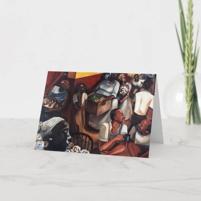 'The Guinea Hen Got Loose' Kwanzaa greeting card (Front)