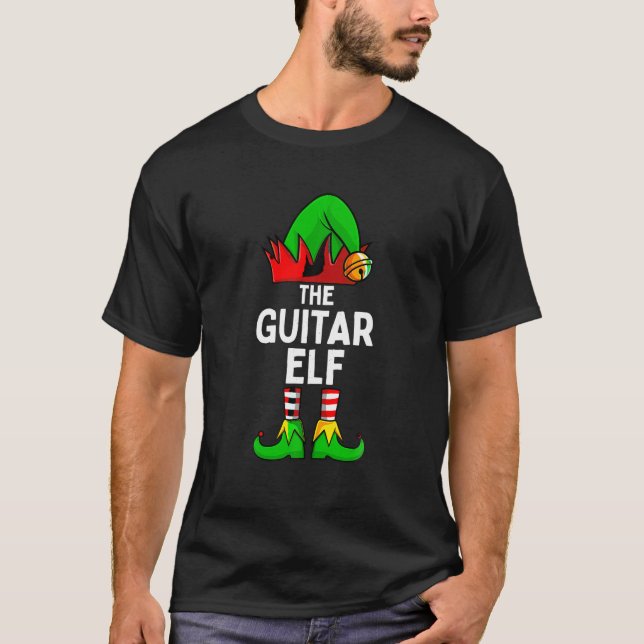 The Guitar Elf Funny Christmas Matching Family T S T-Shirt (Front)