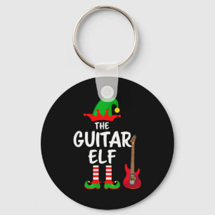 The Guitar Elf Matching Family Christmas  Key Ring