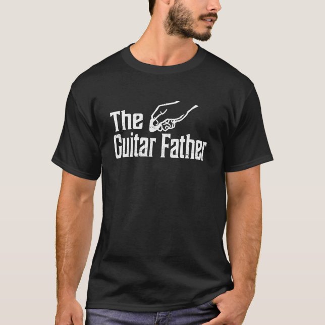 The Guitar Father  Music Player Musician Pick Humo T-Shirt (Front)