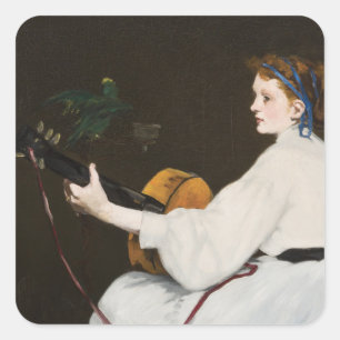 The Guitar Player by Édouard Manet Square Sticker