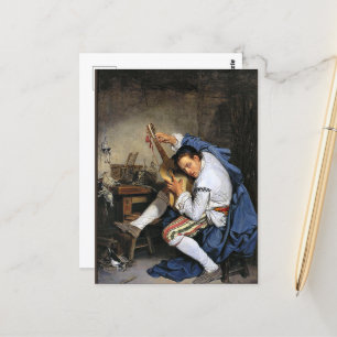 The Guitarist, fine art by Jean-Baptiste Greuze, Postcard