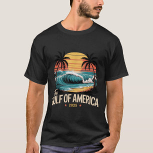 The Gulf Of America 2025 Retro Beach Wave Usa T-Shirt