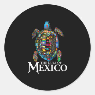 The Gulf Of Mexico Edm Music Rave Dance Sea Turtle Classic Round Sticker