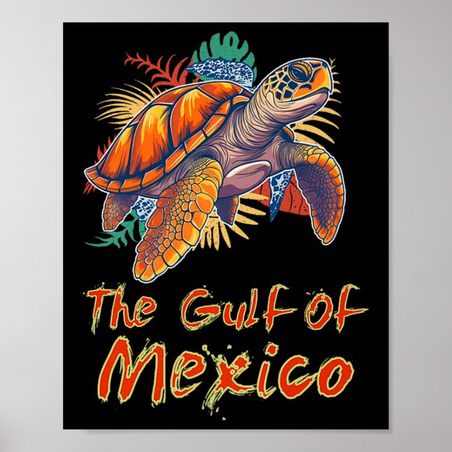 The Gulf Of Mexico Edm Music Rave Dance Sea Turtle Poster (Front)