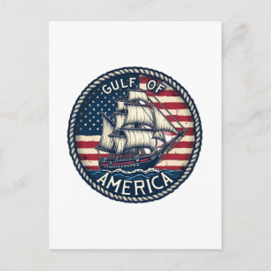 The Gulf Of Usa America Patriotic Holiday Postcard