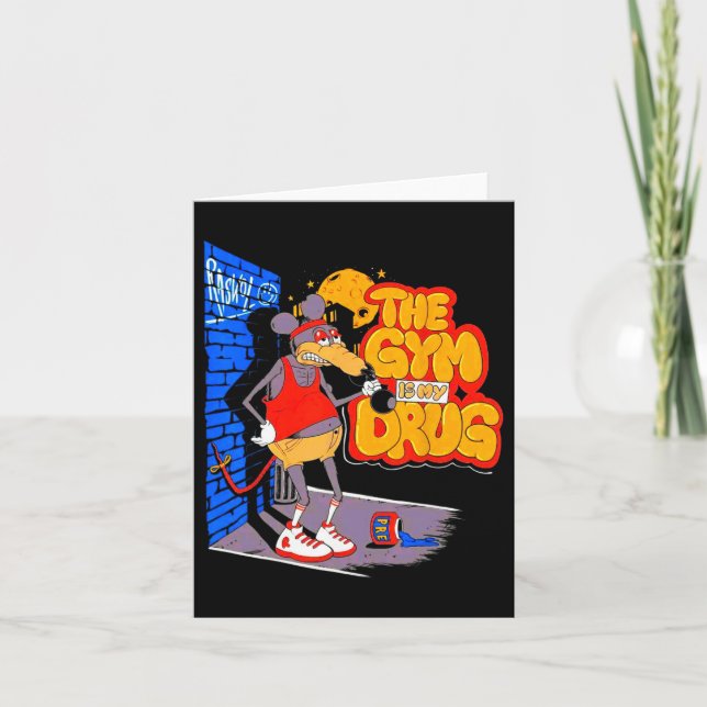 The Gym Is My Drug Funny Weightlifting Bodybuildin Card (Front)