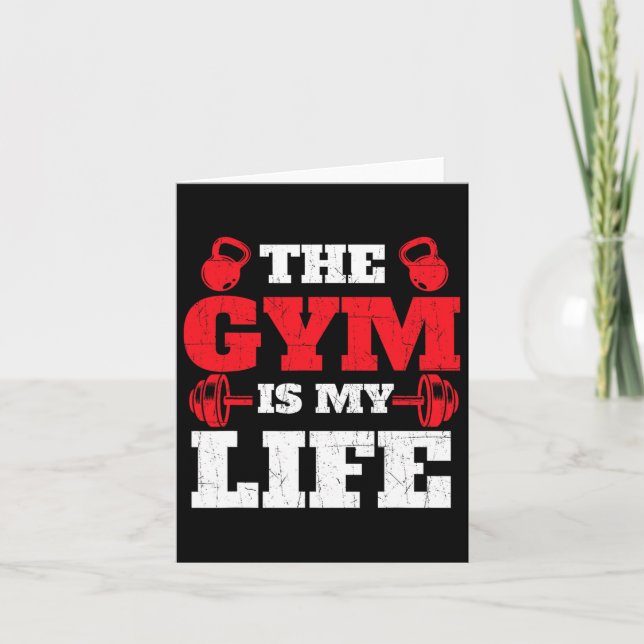 The Gym Is My Life - Workout Gym Weightlifting Bod Card (Front)