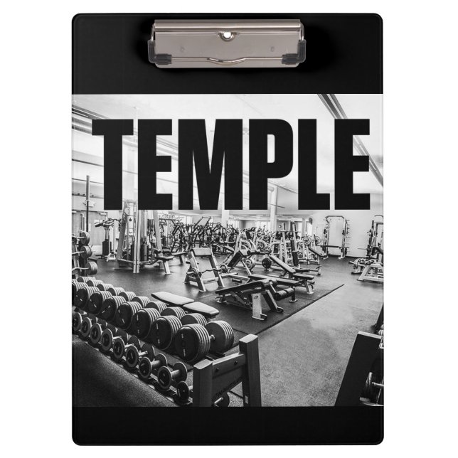 The Gym Is My TEMPLE - Bodybuilding Motivational Clipboard (Front)