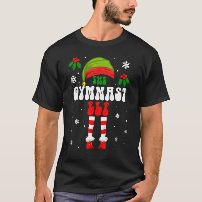 The Gymnast Elf Christmas Family Matching Xmas Gro T-Shirt (Front)