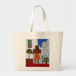 The Gypsy Girl in Front of Sacre Coeur 2006 Large Tote Bag