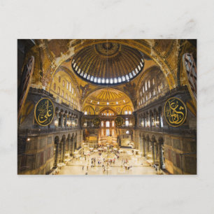 The Hagia Sophia Interior in Istanbul Postcard