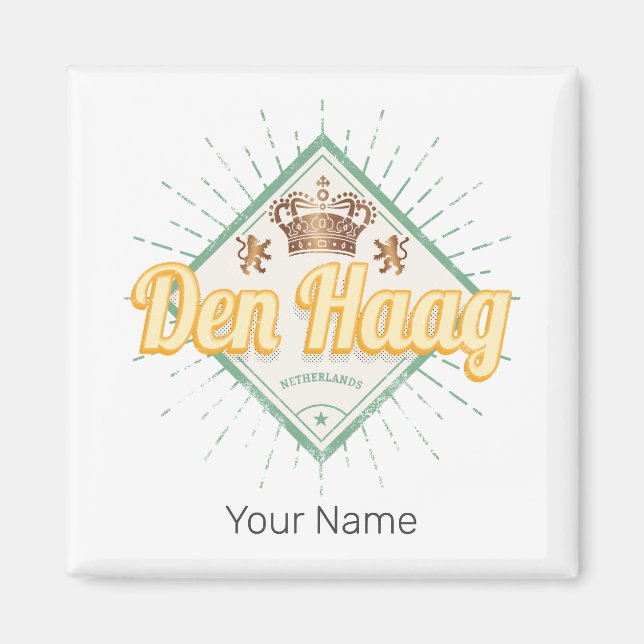 The Hague City Netherlands Retro Holland Vintage Magnet (Front)