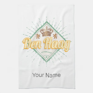 The Hague City Netherlands Retro Holland Vintage Tea Towel